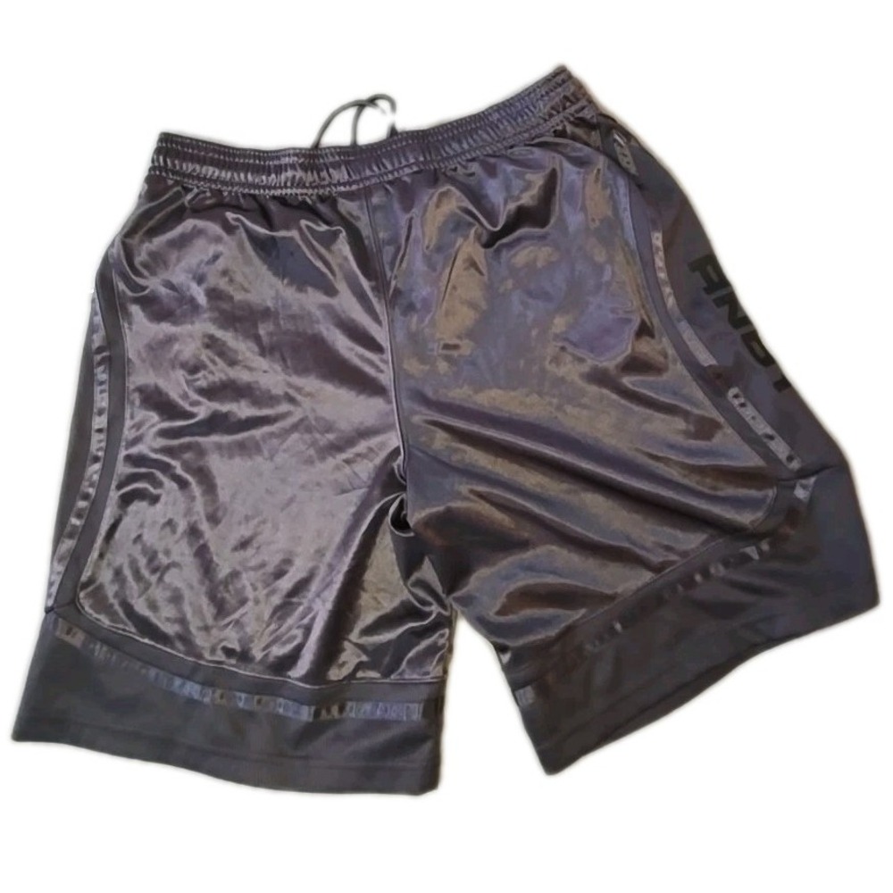AND1 Basketball Shorts Mens XL Gray Shiny  Athletic Baggy Y2K Hoop Gear